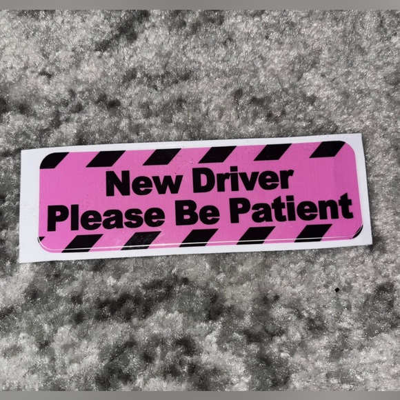 New Driver Please Be Patient Pink Safety Bumper Sticker Decal 1pc - Picture 1 of 1
